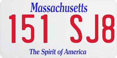 MA license plate 151SJ8