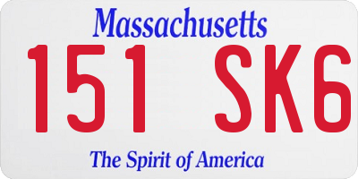 MA license plate 151SK6