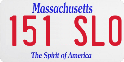 MA license plate 151SL0