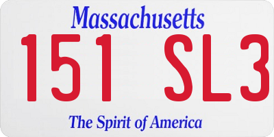 MA license plate 151SL3