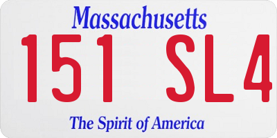 MA license plate 151SL4
