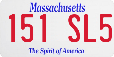 MA license plate 151SL5