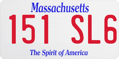 MA license plate 151SL6