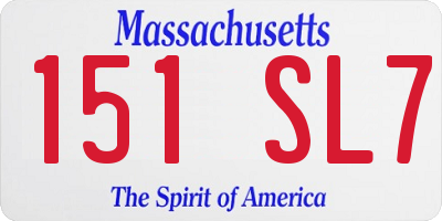 MA license plate 151SL7
