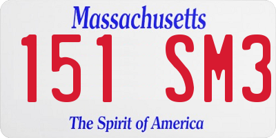 MA license plate 151SM3