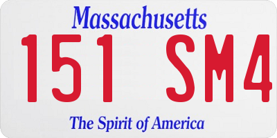 MA license plate 151SM4