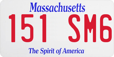 MA license plate 151SM6
