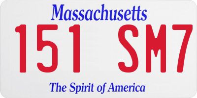 MA license plate 151SM7