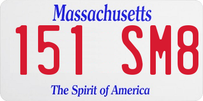 MA license plate 151SM8
