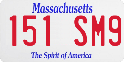 MA license plate 151SM9