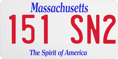 MA license plate 151SN2