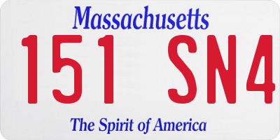 MA license plate 151SN4