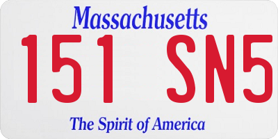 MA license plate 151SN5