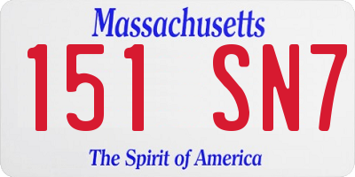 MA license plate 151SN7