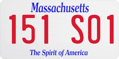 MA license plate 151SO1