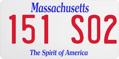 MA license plate 151SO2