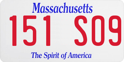 MA license plate 151SO9