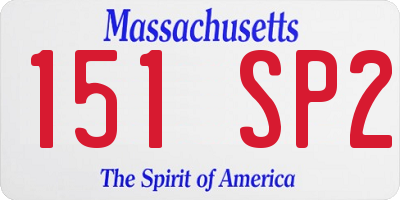 MA license plate 151SP2