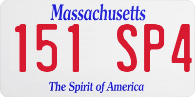 MA license plate 151SP4