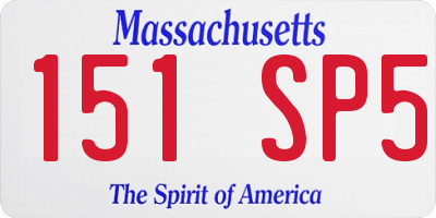 MA license plate 151SP5