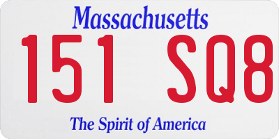 MA license plate 151SQ8