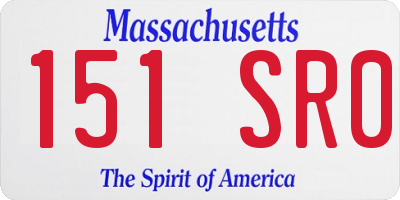 MA license plate 151SR0