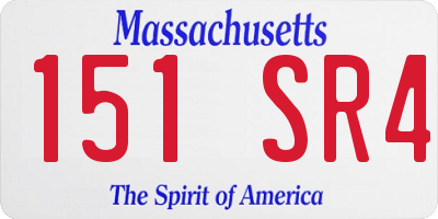 MA license plate 151SR4
