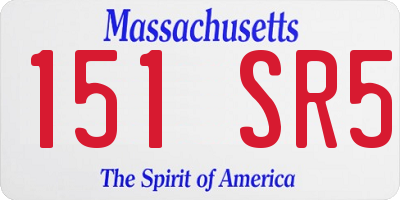 MA license plate 151SR5