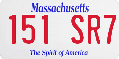 MA license plate 151SR7