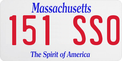 MA license plate 151SS0