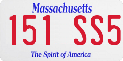 MA license plate 151SS5
