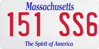 MA license plate 151SS6