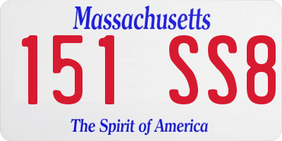 MA license plate 151SS8