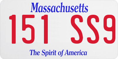 MA license plate 151SS9