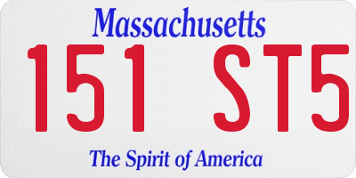 MA license plate 151ST5