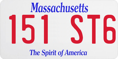 MA license plate 151ST6