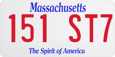 MA license plate 151ST7