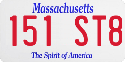 MA license plate 151ST8