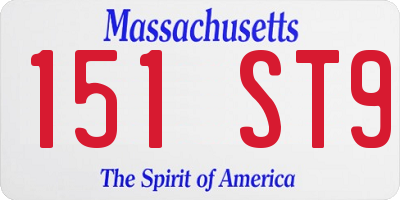 MA license plate 151ST9