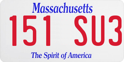MA license plate 151SU3