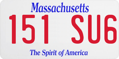 MA license plate 151SU6
