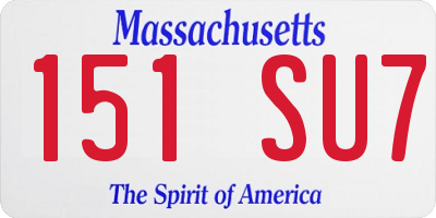 MA license plate 151SU7