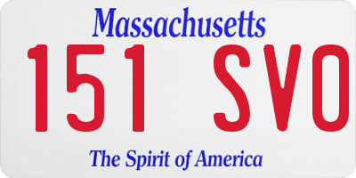 MA license plate 151SV0