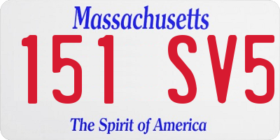 MA license plate 151SV5