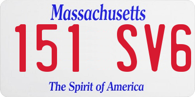 MA license plate 151SV6
