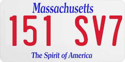 MA license plate 151SV7