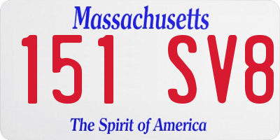 MA license plate 151SV8