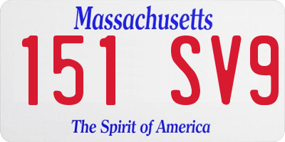 MA license plate 151SV9
