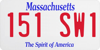 MA license plate 151SW1
