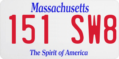 MA license plate 151SW8
